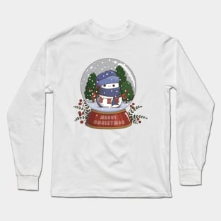 Christmas Snow Globe Snowman Long Sleeve T-Shirt